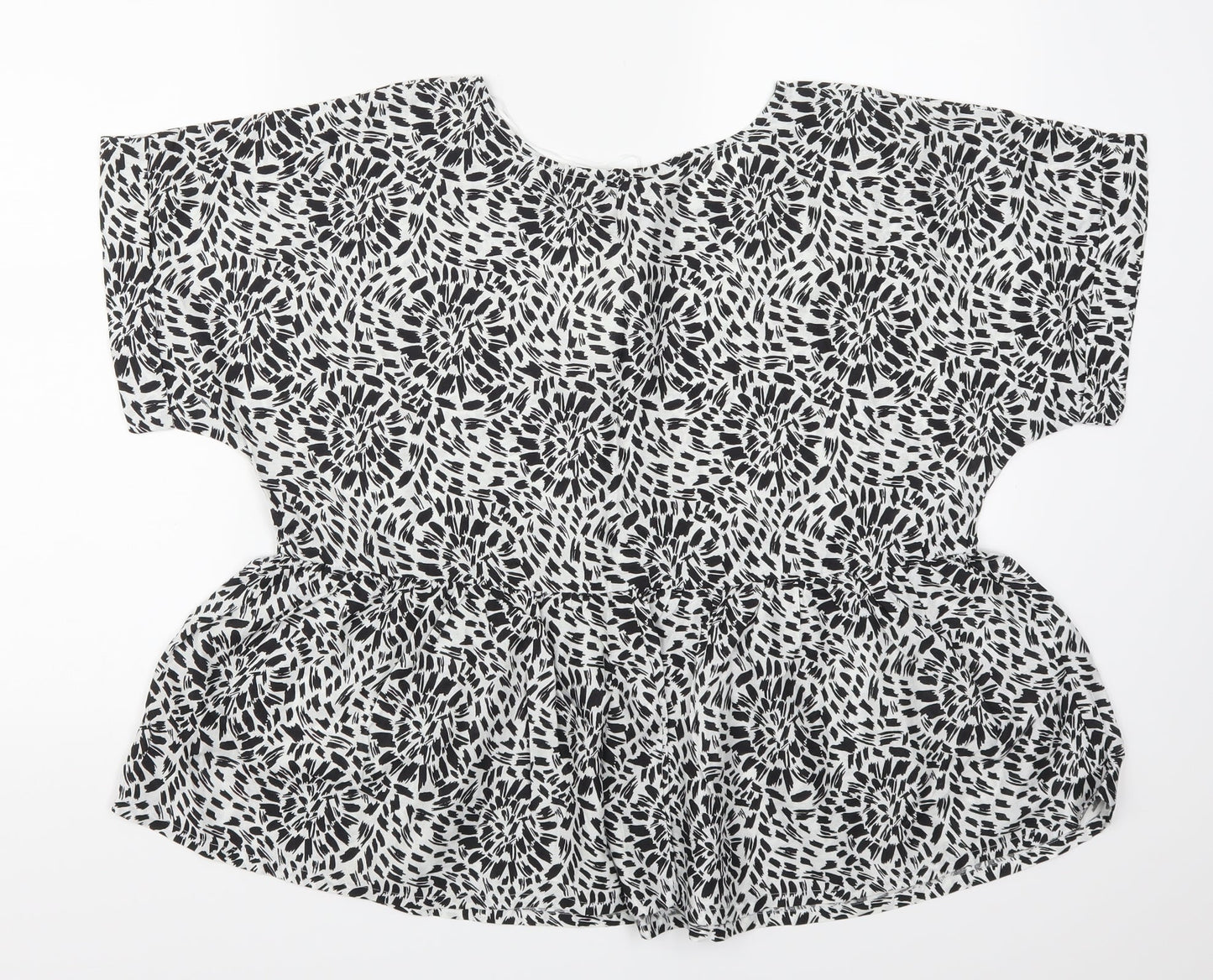 Label Be Womens Grey Geometric  Basic T-Shirt Size 14