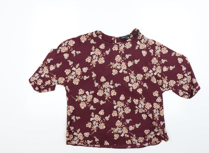 Preloved Capsule Womens Red Floral  Basic Blouse Size 10 - Front