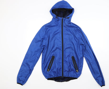 Preloved Workout Mens Blue  Canvas Windbreaker Coat Size XS - Front