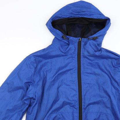 Preloved Workout Mens Blue  Canvas Windbreaker Coat Size XS - Detail