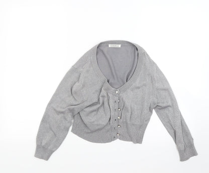 Preloved George Womens Grey  Knit Cardigan Jumper Size 14 - Front