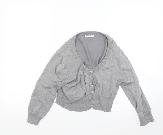 George Womens Grey  Knit Cardigan Jumper Size 14