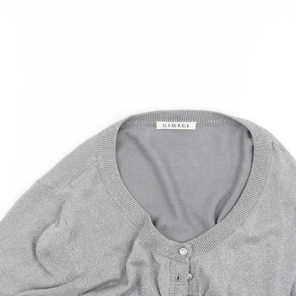 Preloved George Womens Grey  Knit Cardigan Jumper Size 14 - Detail