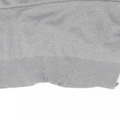 Preloved George Womens Grey  Knit Cardigan Jumper Size 14 - Label