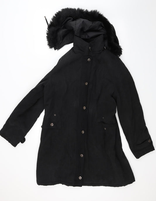 Anna Rose Womens Black   Overcoat Coat Size M