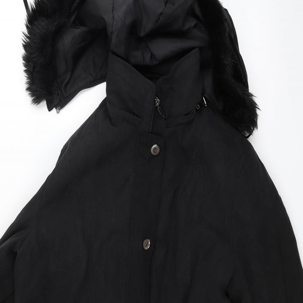 Anna Rose Womens Black   Overcoat Coat Size M