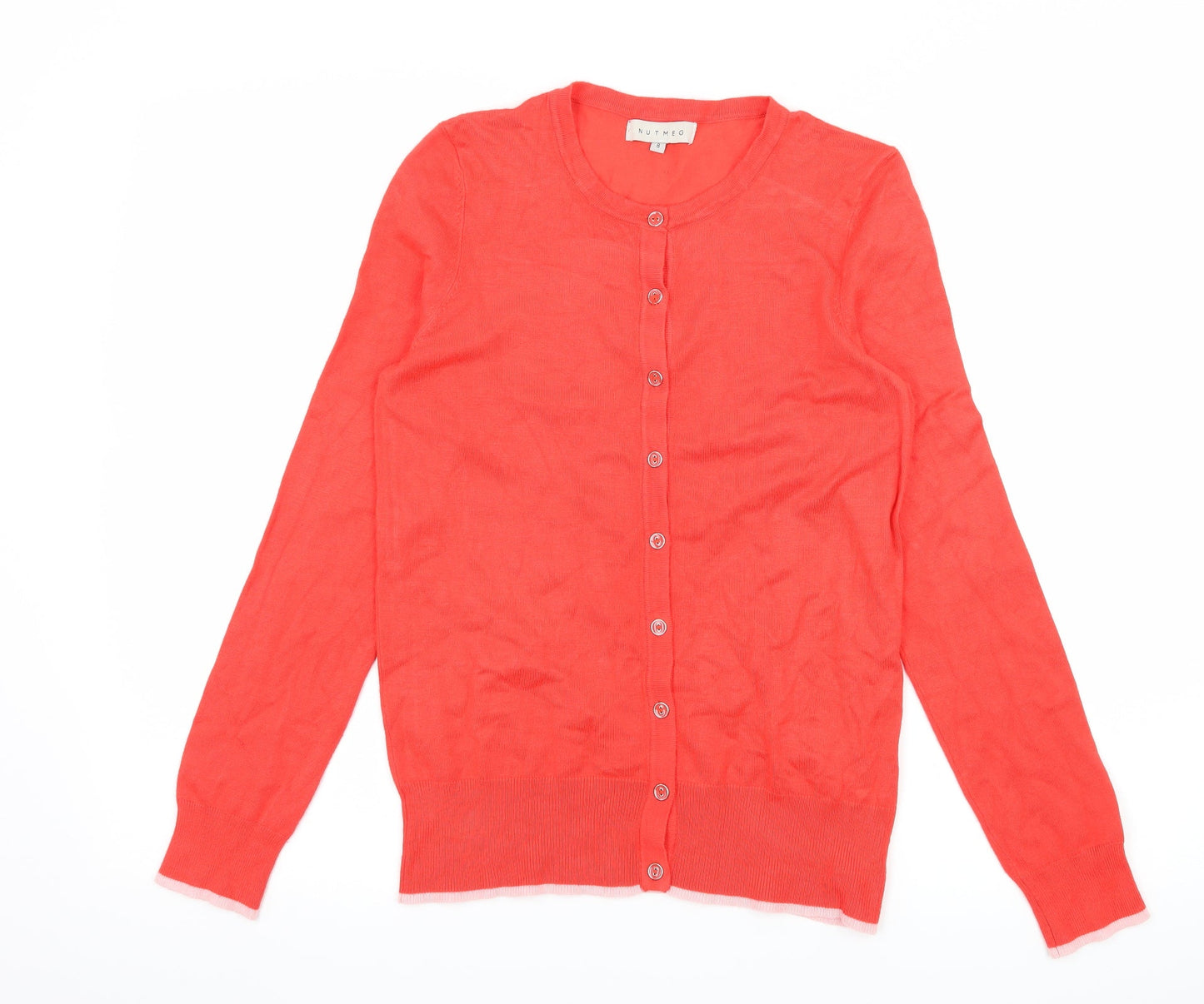 Nutmeg Womens Red  Knit Cardigan Jumper Size 8