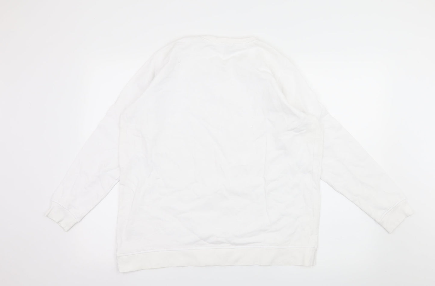 PEP & CO Womens White  Jersey Pullover Sweatshirt Size 14  - Distressed