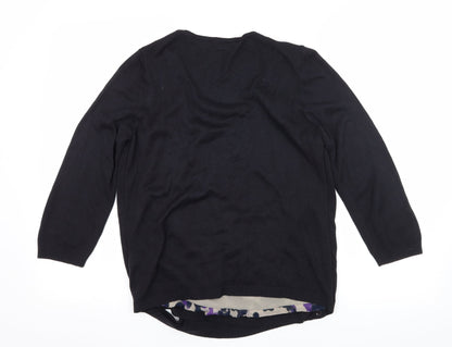 Preloved Per Una Womens Blue Animal Print Knit Basic Blouse Size 12 - Back