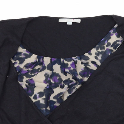 Preloved Per Una Womens Blue Animal Print Knit Basic Blouse Size 12 - Detail