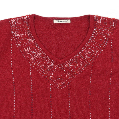 Preloved Berkertex Womens Red  Knit Basic T-Shirt Size 14 - Detail