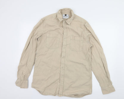 Preloved Topman Mens Beige    Button-Up Size M - Front