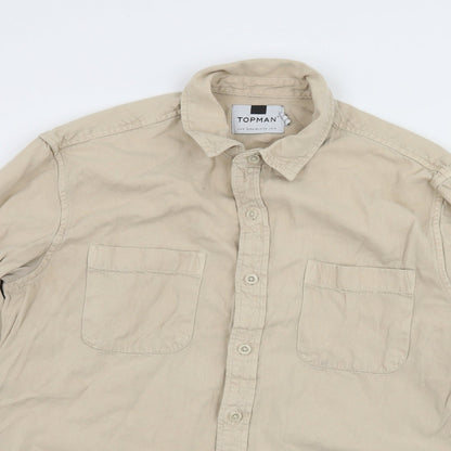 Preloved Topman Mens Beige    Button-Up Size M - Detail