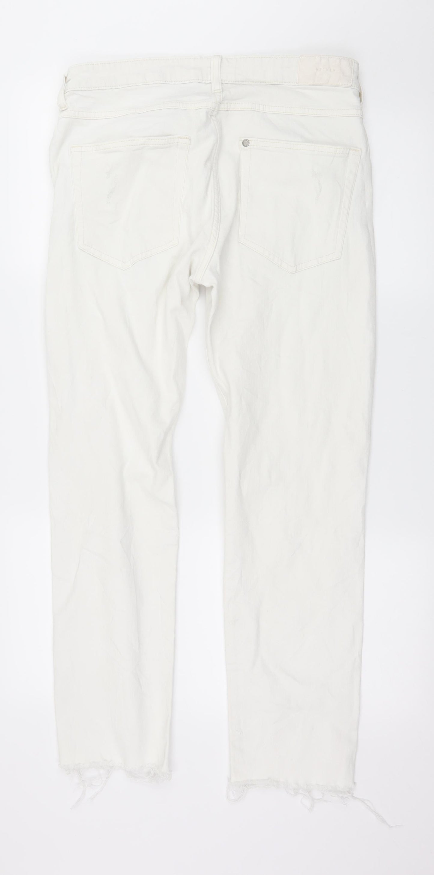 H&M Womens White  Denim Straight Jeans Size 33 in L28 in