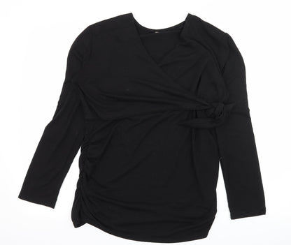 Preloved Preworn Womens Black  Jersey Basic T-Shirt Size L - Front