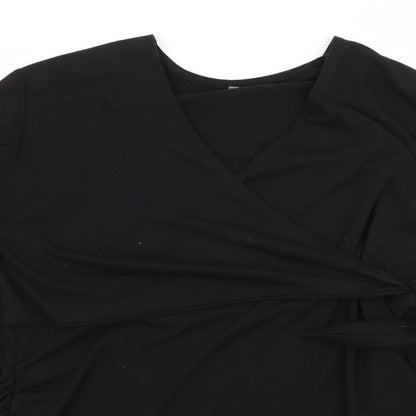 Preloved Preworn Womens Black  Jersey Basic T-Shirt Size L - Detail