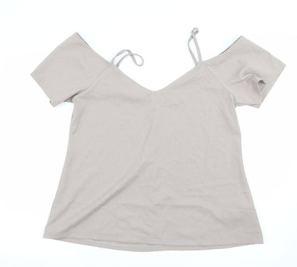 Preloved Boohoo Womens Grey   Basic Blouse Size 14 - Front