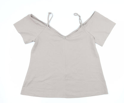Preloved Boohoo Womens Grey   Basic Blouse Size 14 - Back