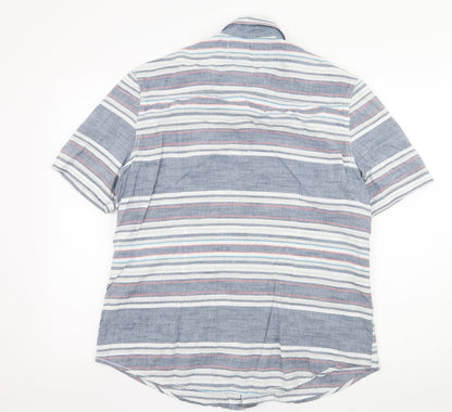 Preloved Drift King Mens Blue Striped   Button-Up Size XL - Back