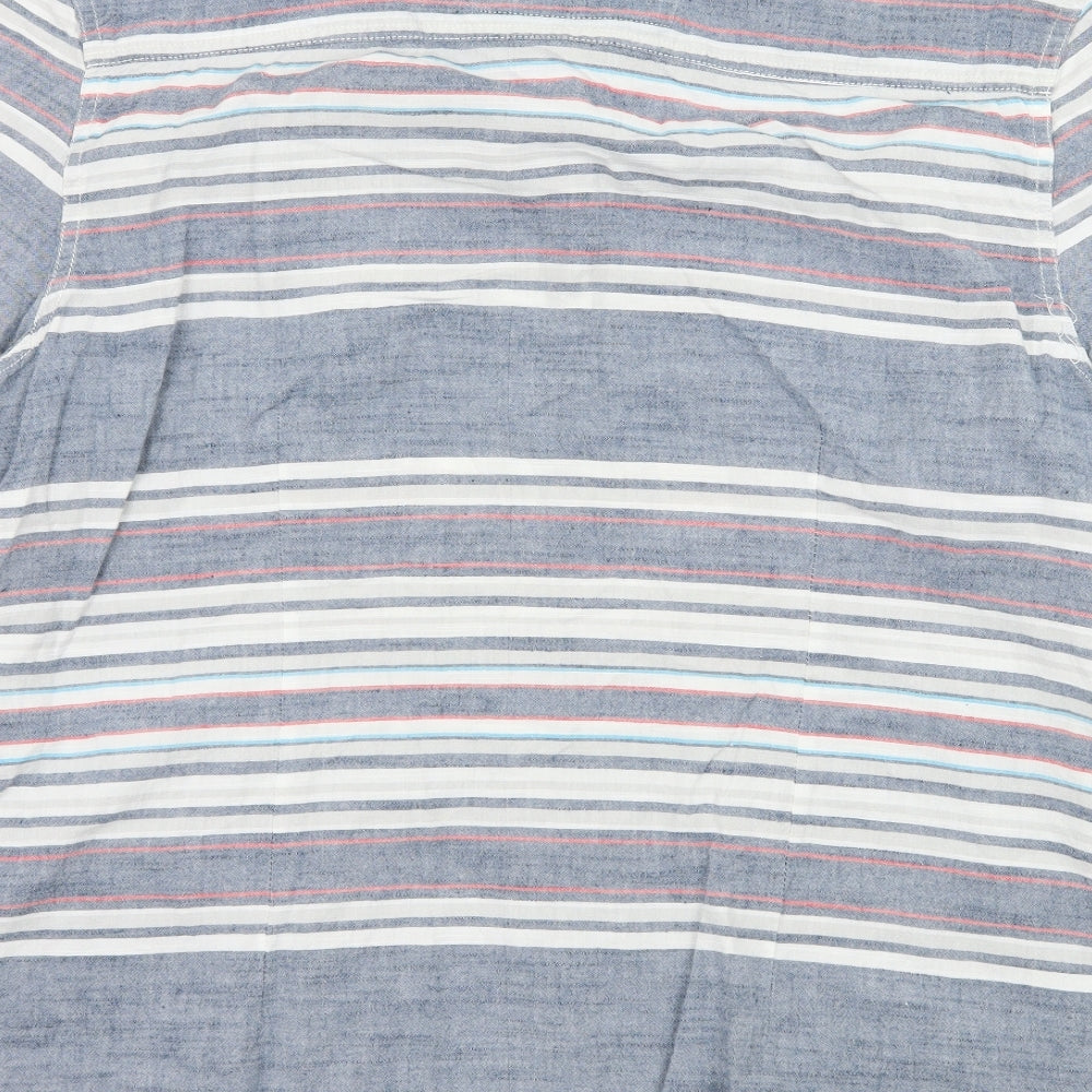 Drift King Mens Blue Striped   Button-Up Size XL