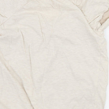 Preloved New Look Womens Ivory   Basic T-Shirt Size 14 - Label