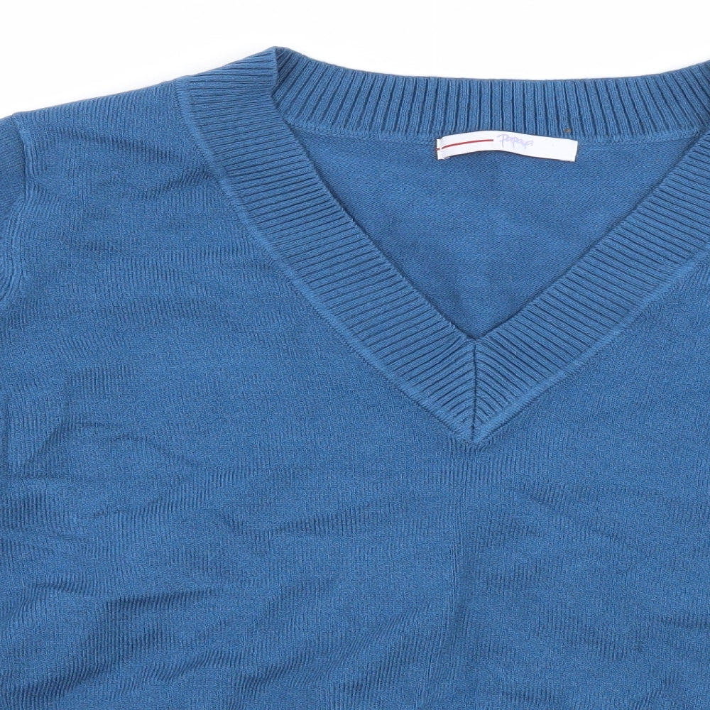 Papaya Womens Blue  Knit Pullover Jumper Size 18
