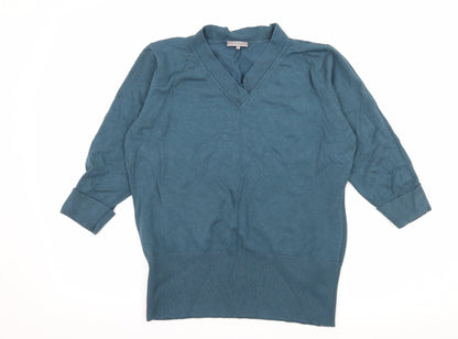 Preloved John Lewis Womens Blue  Knit Pullover Jumper Size XL - Front