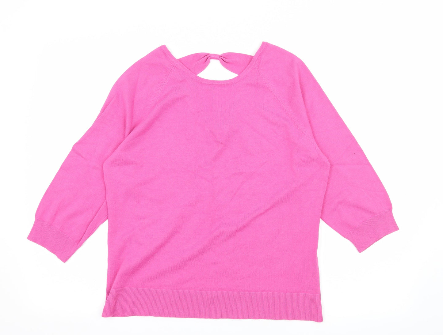 M&Co Womens Pink  Knit Pullover Jumper Size 18  - Open Back