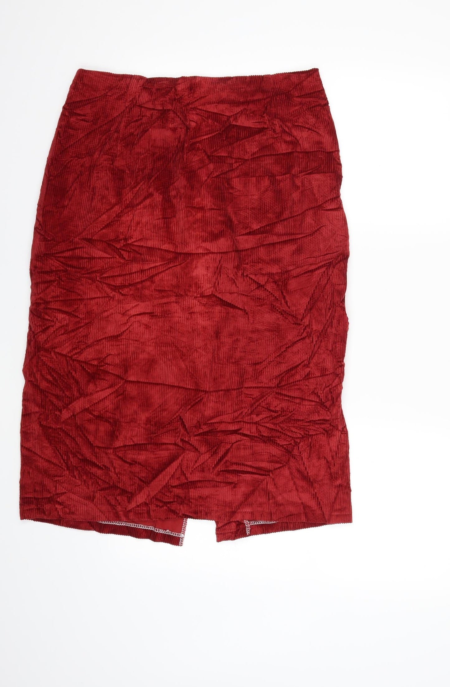 Preworn Womens Red  Corduroy Straight & Pencil Skirt Size 30 in