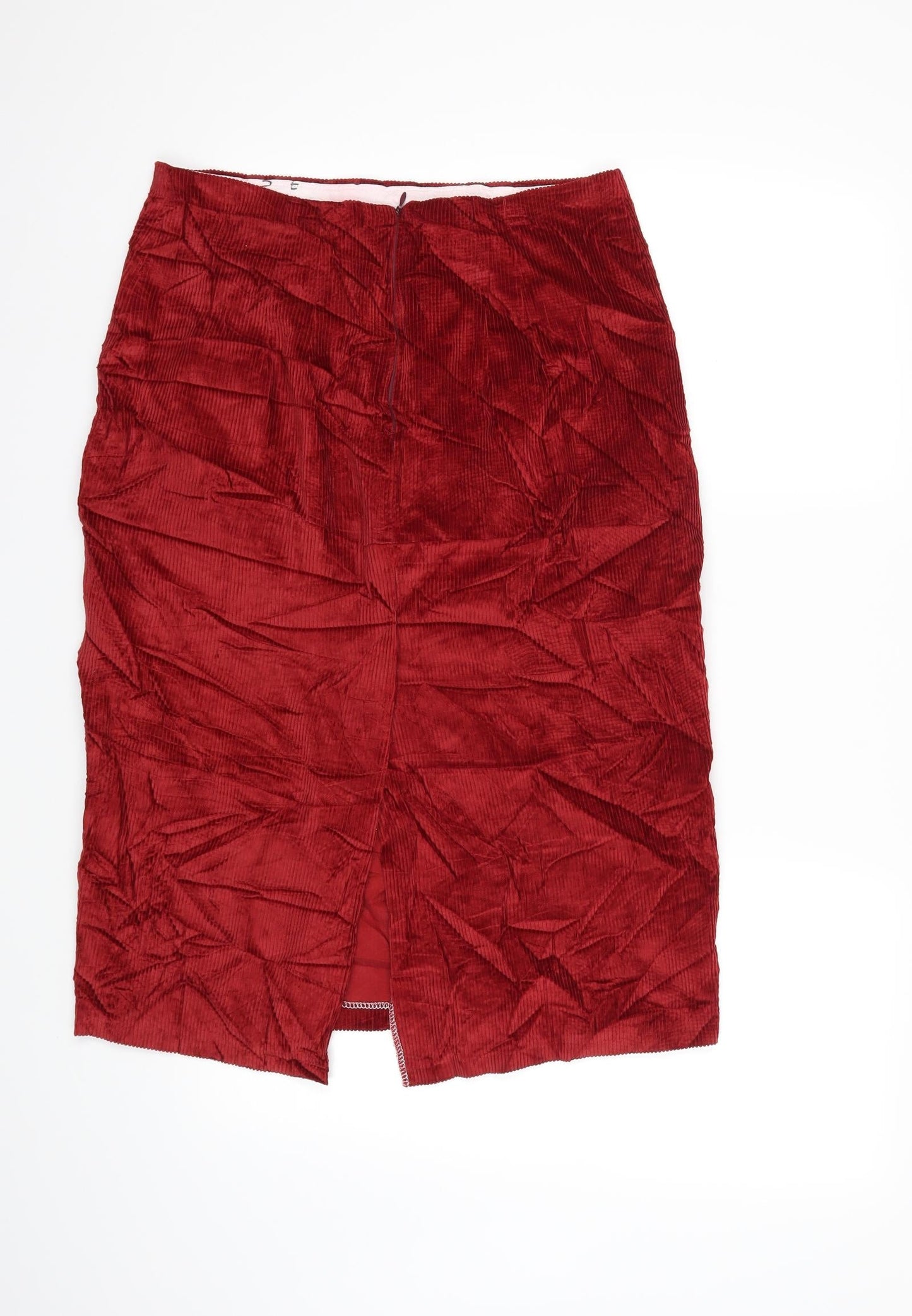 Preworn Womens Red  Corduroy Straight & Pencil Skirt Size 30 in