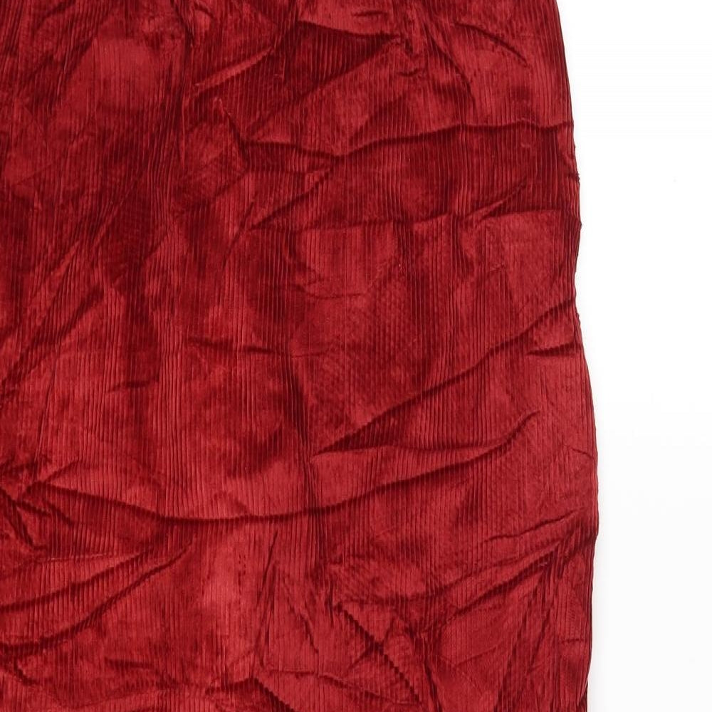 Preworn Womens Red  Corduroy Straight & Pencil Skirt Size 30 in