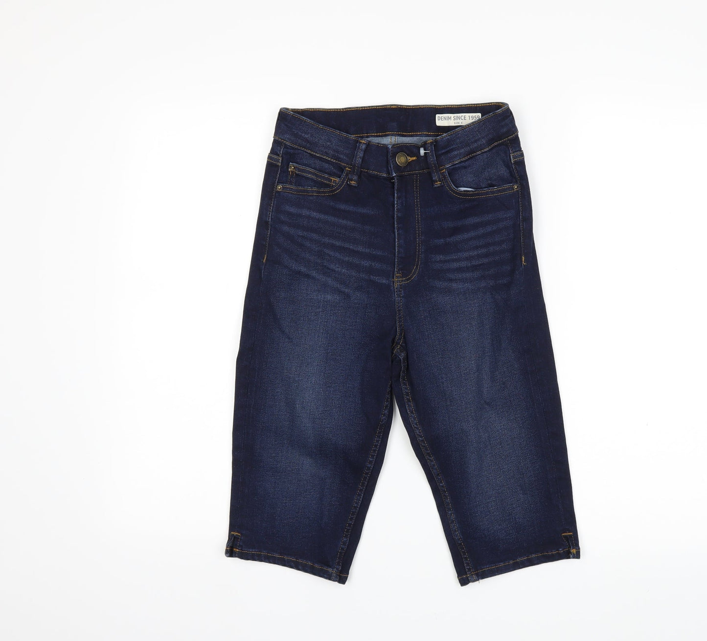 Marks and Spencer Womens Beige  Denim Cut-Off Shorts Size 6