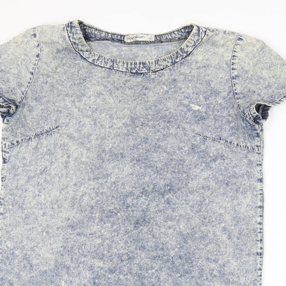 Preloved Paper Scissors Womens Blue  Denim Shift  Size 8  - Acid wash - Detail