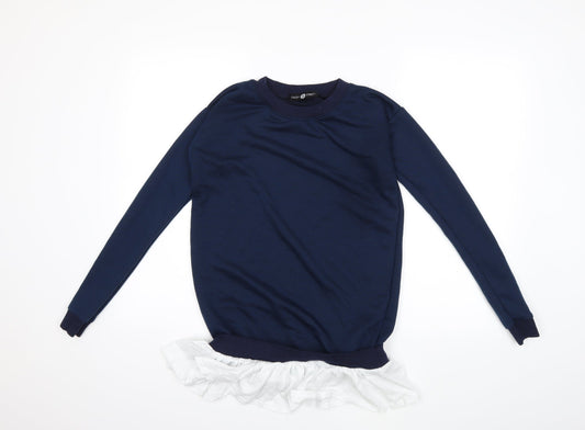 Daisy Street Womens Blue   Pullover Sweatshirt Size 8
