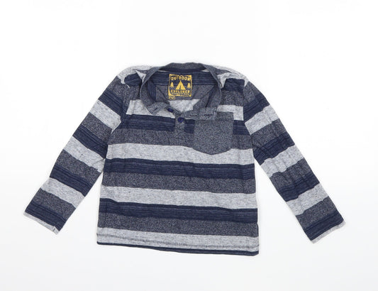 F&F Boys Blue Striped  Basic T-Shirt Size 4-5 Years