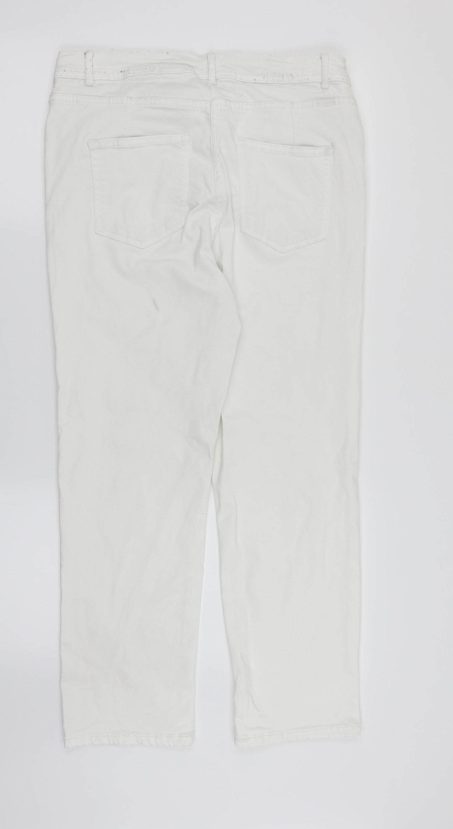 NEXT Womens White  Denim Straight Jeans Size 14 L25 in