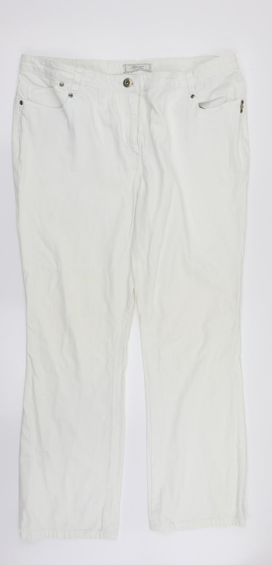 Papaya Womens White  Denim Straight Jeans Size 18 L32 in