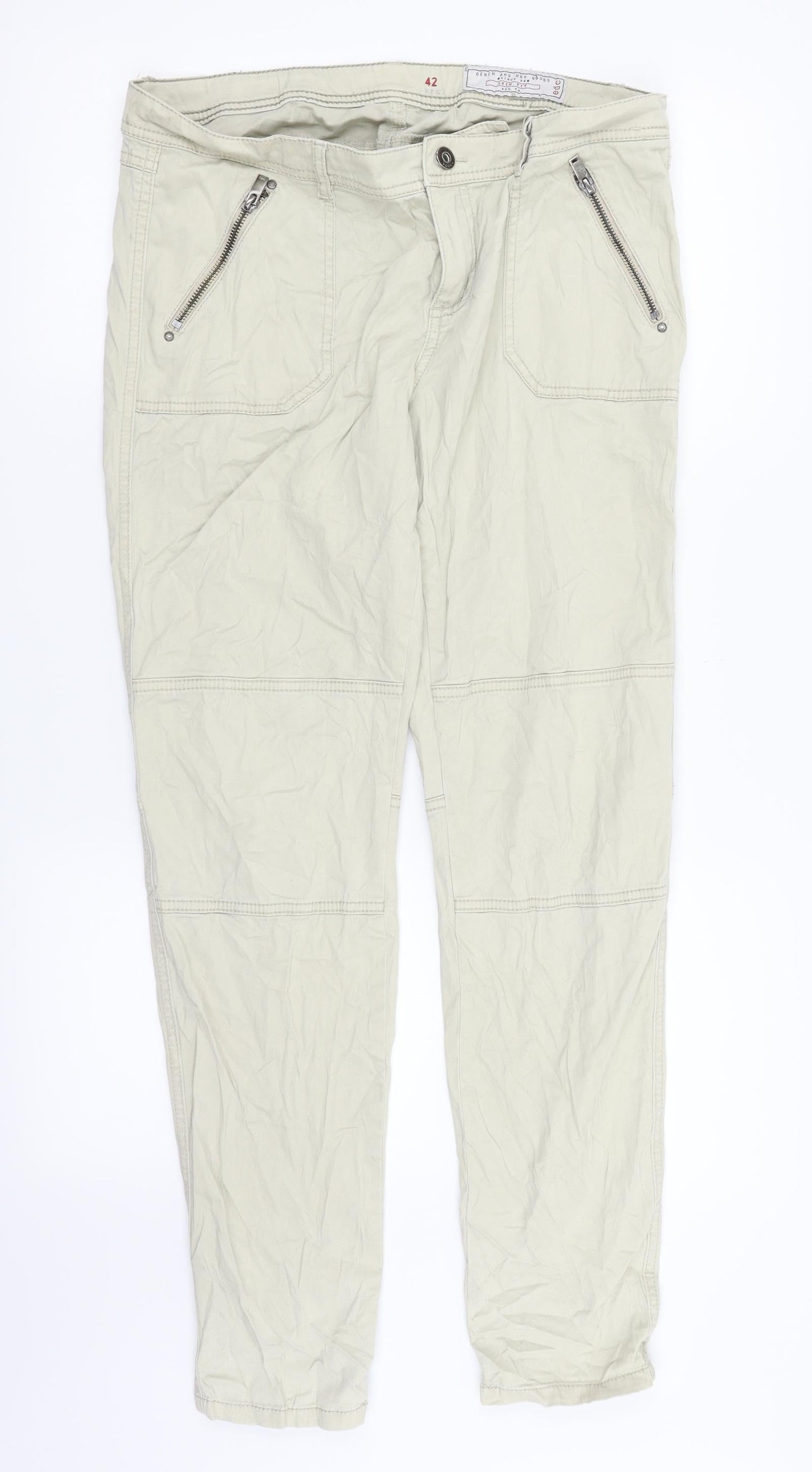 EDC Womens Beige   Cargo Trousers Size 14 L31 in