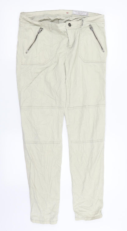 Preloved EDC Womens Beige   Cargo Trousers Size 14 L31 in - Front