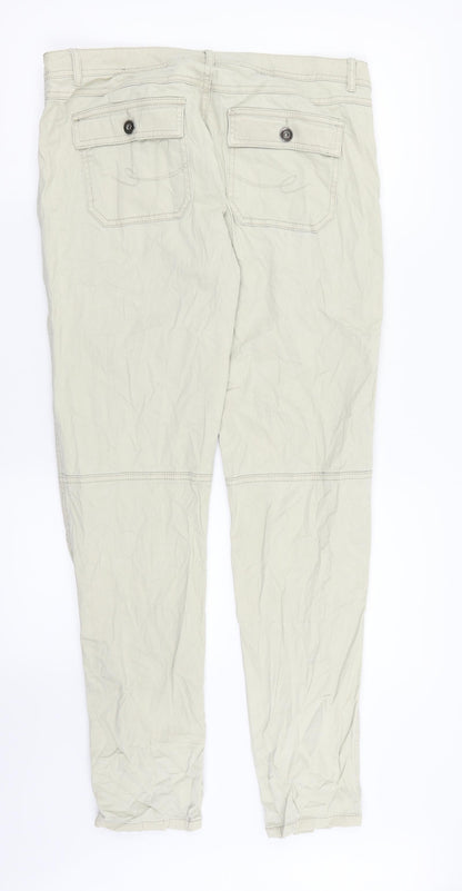 Preloved EDC Womens Beige   Cargo Trousers Size 14 L31 in - Back