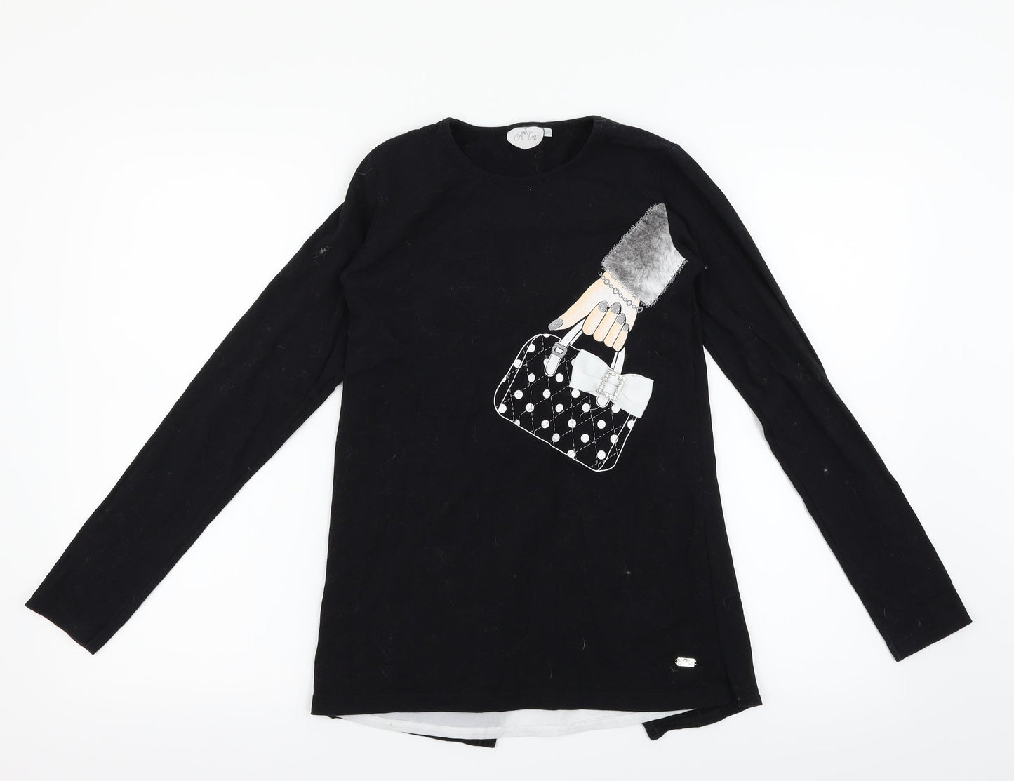 A Dee Womens Black   Basic T-Shirt Size 12  - Handbag