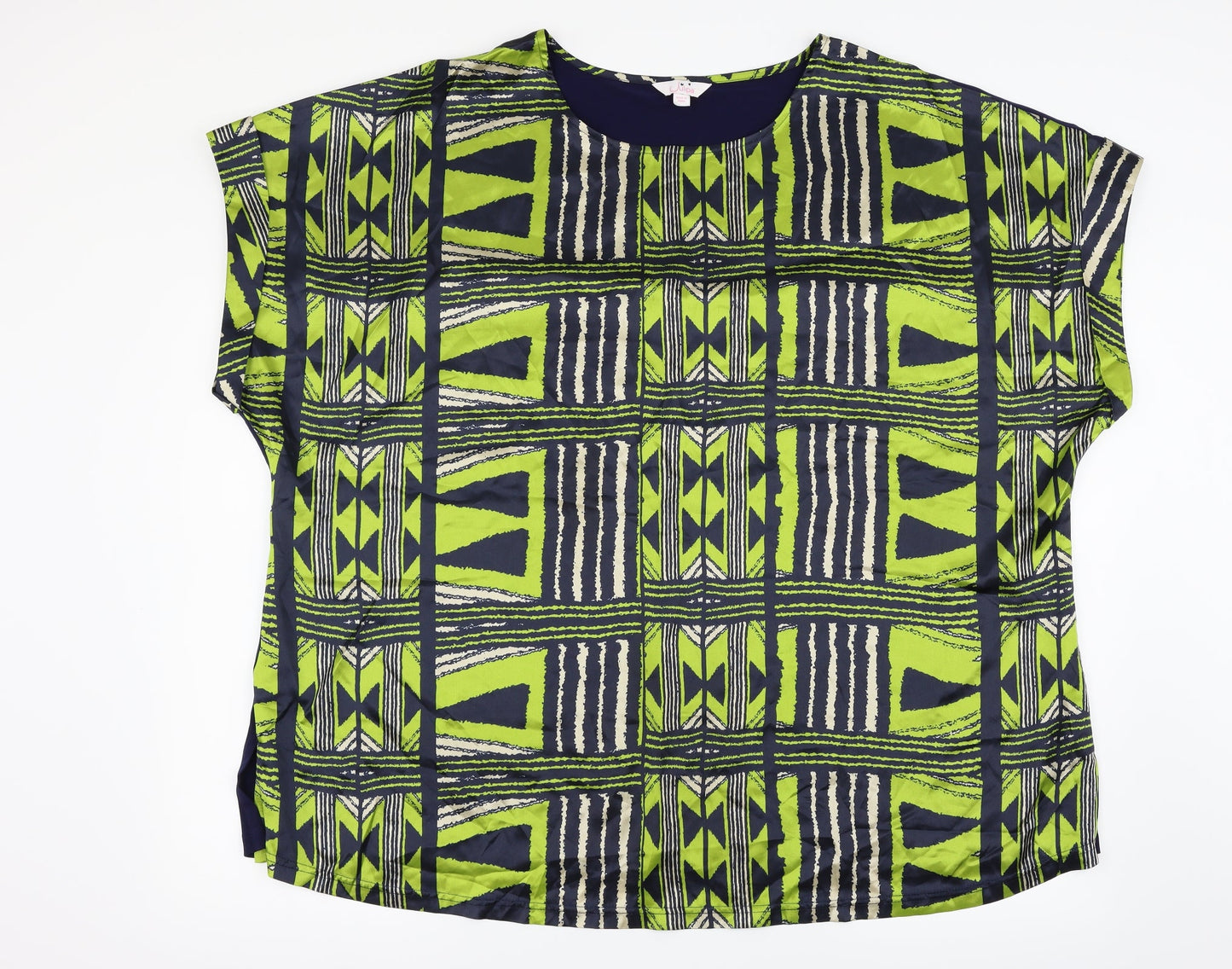 Juliper Womens Green Geometric  Basic Blouse Size 30
