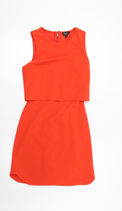 Preloved Topshop Womens Red   Shift  Size 6 - Front