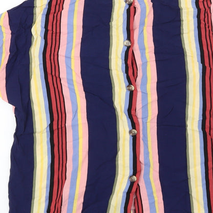 Preloved Warehouse Womens Blue Striped  Basic Blouse Size 12 - Label