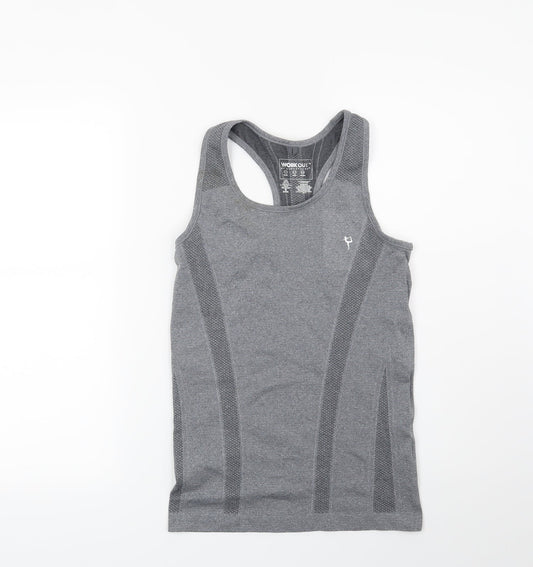 Workout Womens Grey   Basic T-Shirt Size 10
