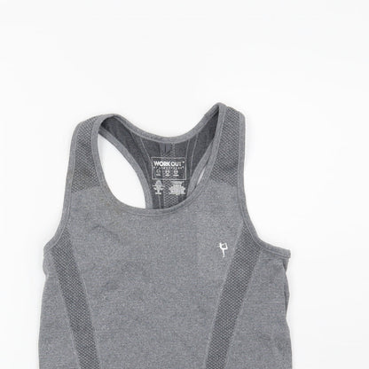 Preloved Workout Womens Grey   Basic T-Shirt Size 10 - Detail