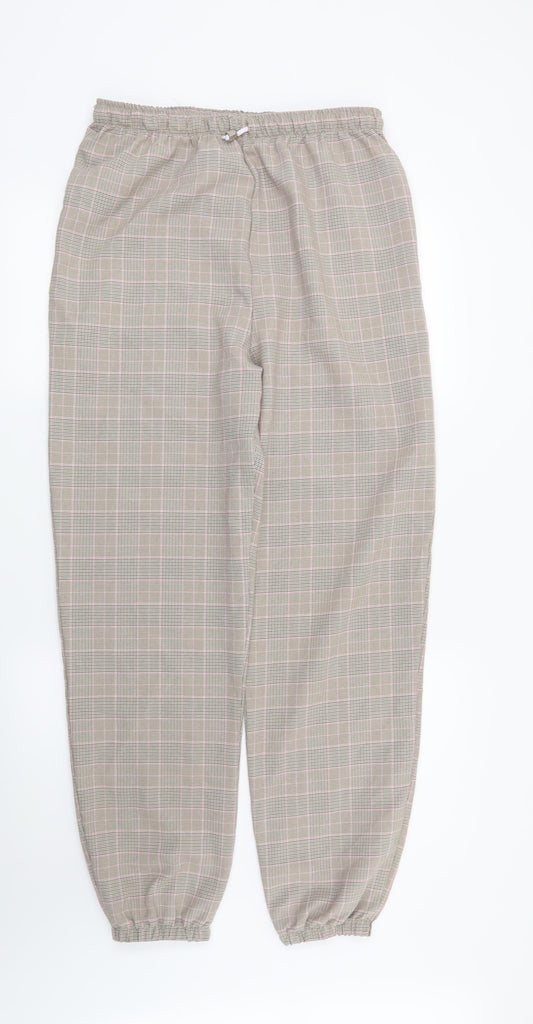 I SAW IT FIRST Womens Beige Check  Trousers  Size 12 L29 in