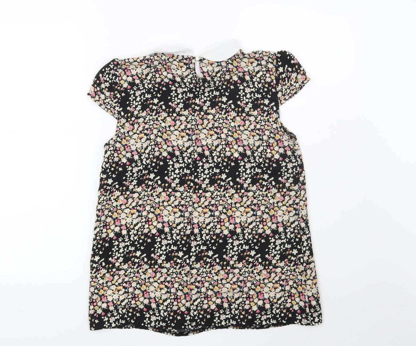 New Look Womens Black Floral  Basic Blouse Size 8