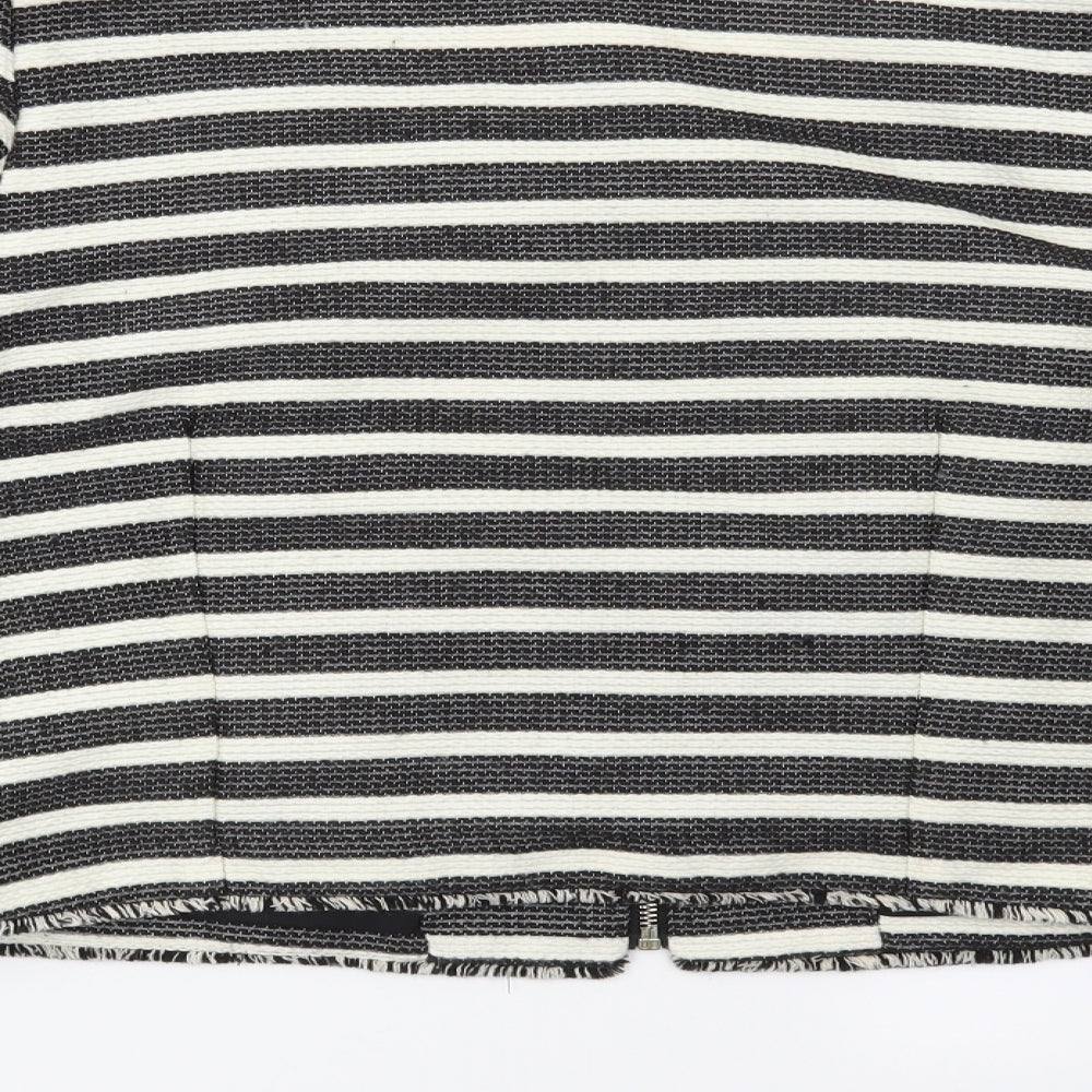 Miss Selfridge Womens White Striped  Jacket Blazer Size 12
