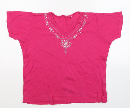 Preloved EWM Womens Pink   Basic T-Shirt Size 18 - Front